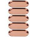 Stainless Steel Oval Jewelry & Vanity Trays, 5-Pack – Rose Gold