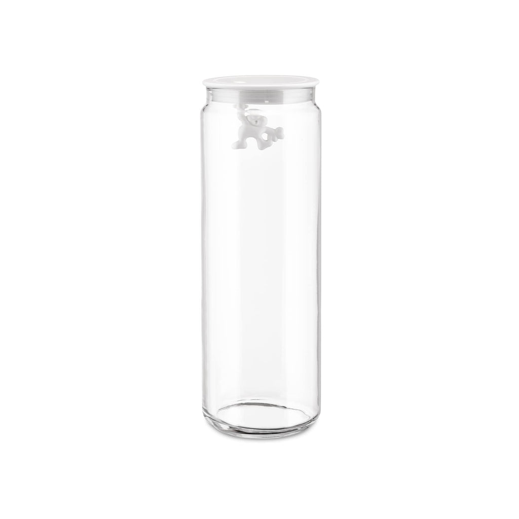 Alessi Gianni Glass Kitchen Jar – Extra Large 2000ml Hermetic Box, White