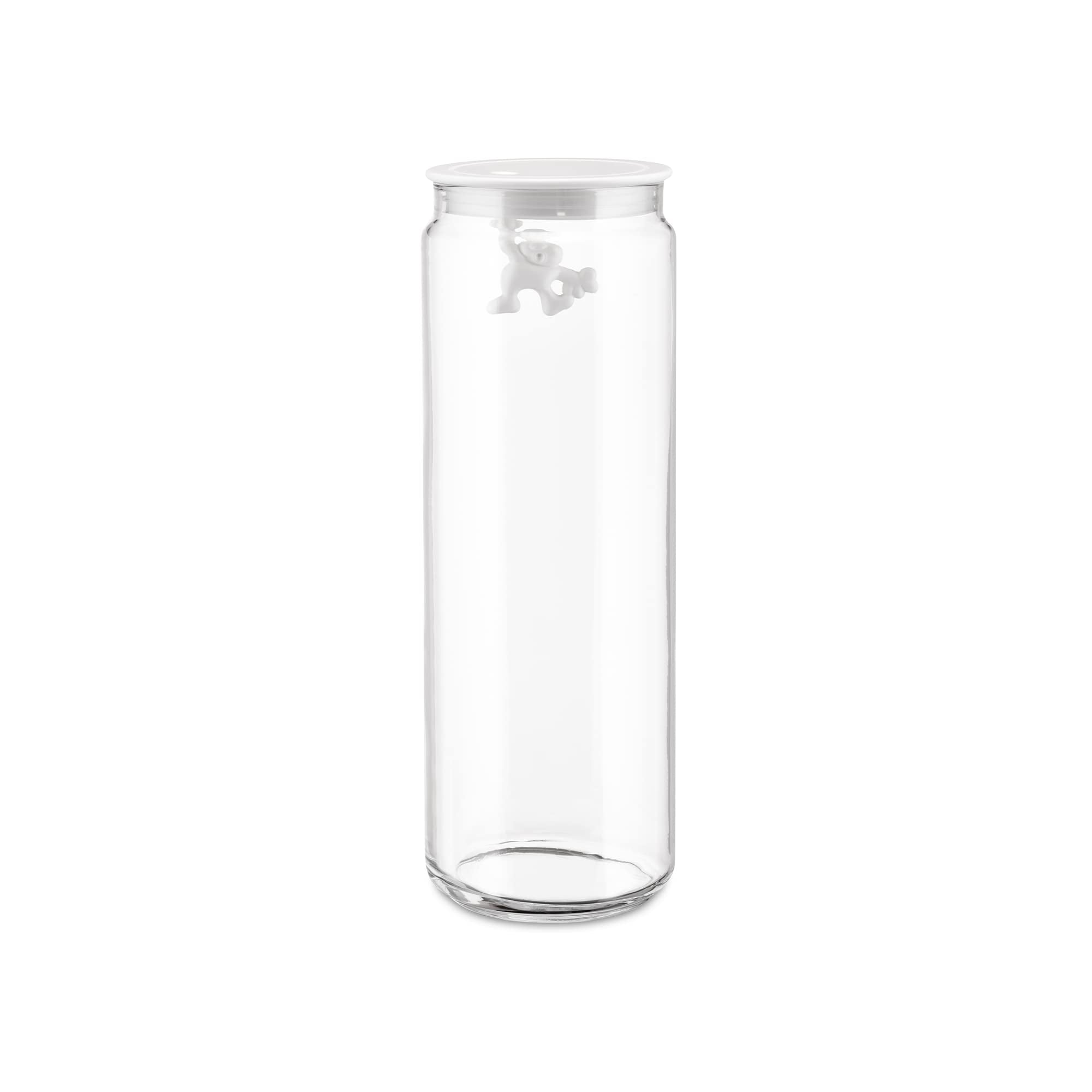 Alessi Gianni Glass Kitchen Jar – Extra Large 2000ml Hermetic Box, White