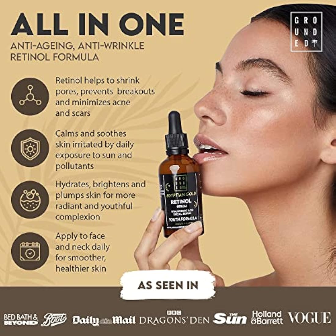 Retinol Face Serum with Hyaluronic Acid & Vitamin C - 50ml