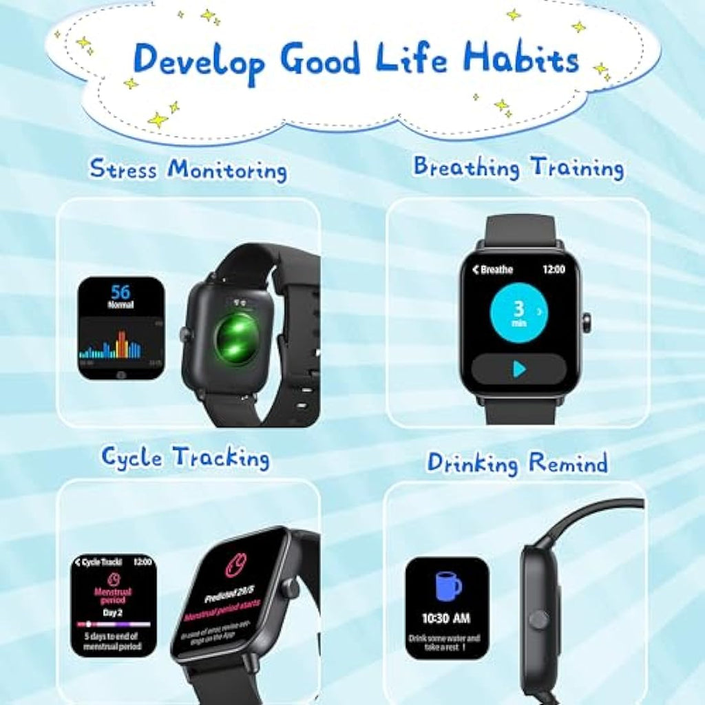KALINCO Kids Smart Watch – IP68 Waterproof Fitness Tracker with Calling