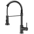 FORIOUS Black Kitchen Tap | Commercial Spring Sink Mixer with 2 Sprays