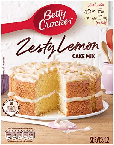 Betty Crocker Zesty Lemon Cake Mix - 425g Baking Mix (Pack of 6)