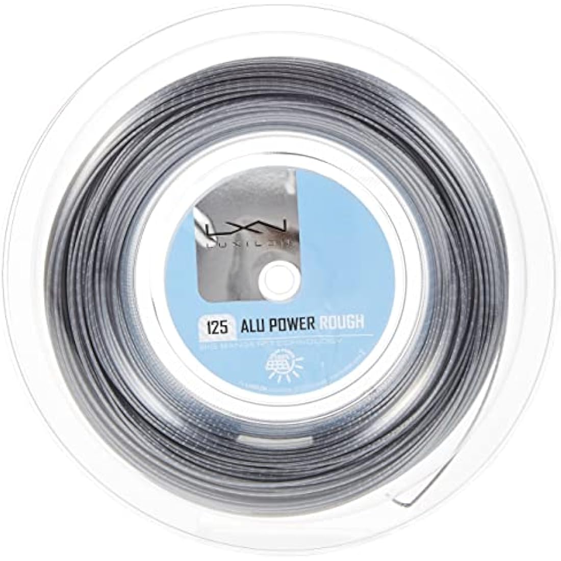 Luxilon ALU Power Rough 125 Tennis String – 100m Reel Grey Spin