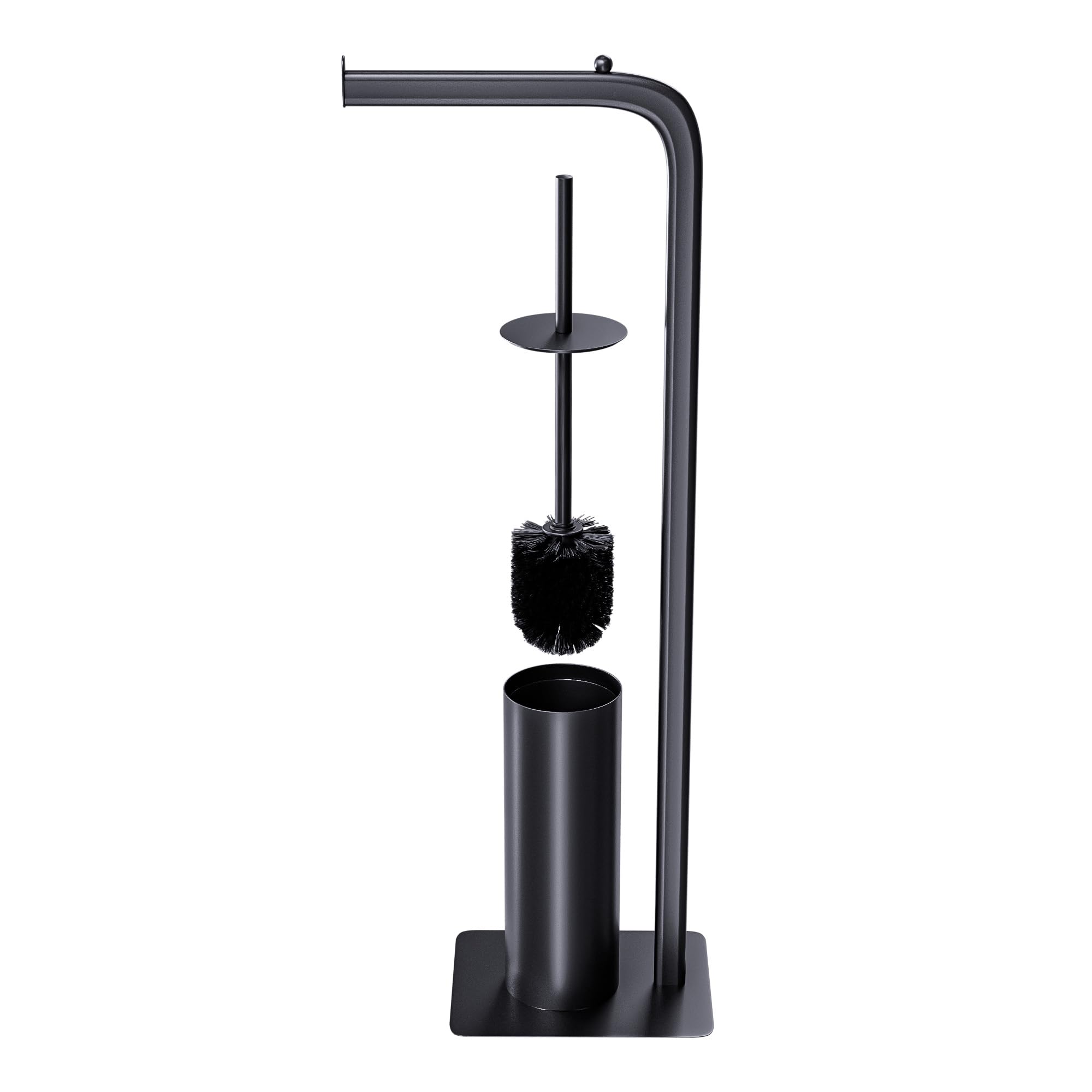 Amig Formaduo 2-in-1 Toilet Brush and Roll Holder | Black Steel Set