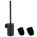 Mozmmhi Wall-Mounted 304 Stainless Steel Toilet Brush Set - Round Black