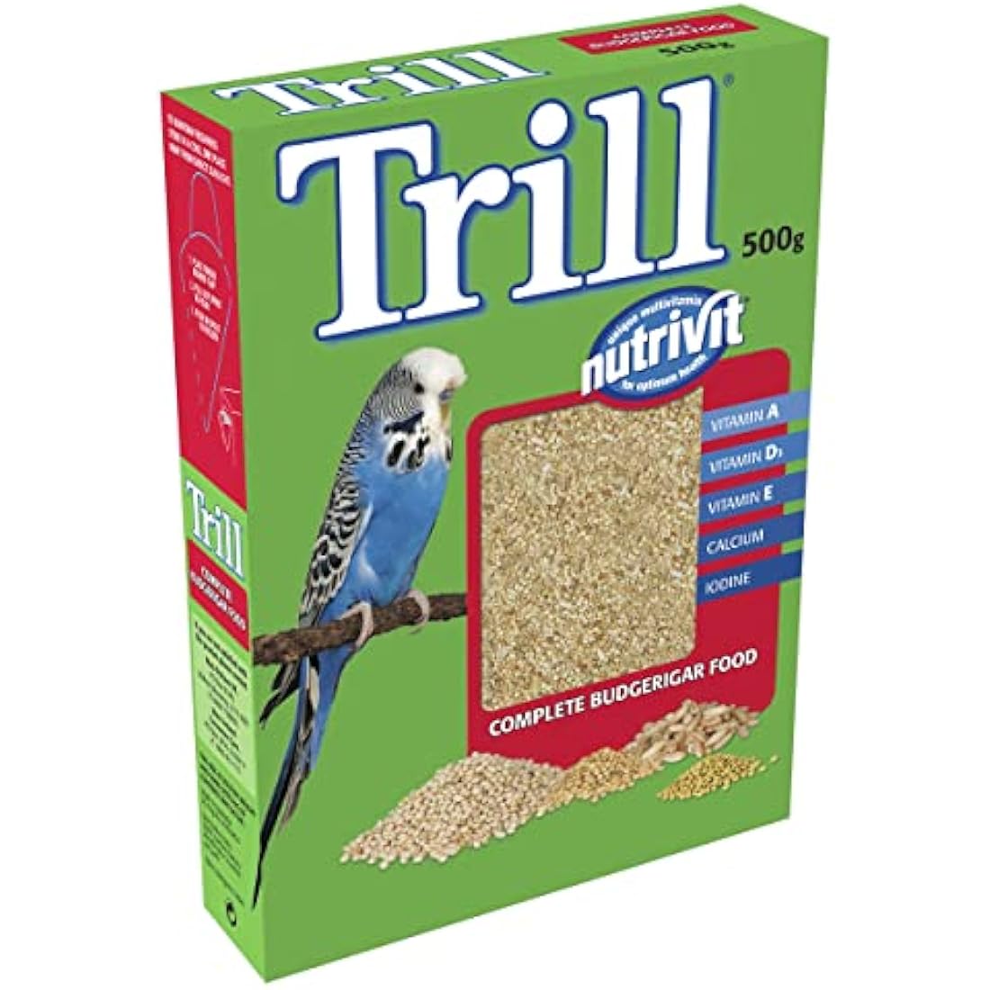 Trill Budgie Food – Vitamin Enriched Seed Mix for Birds, 12 x 500g