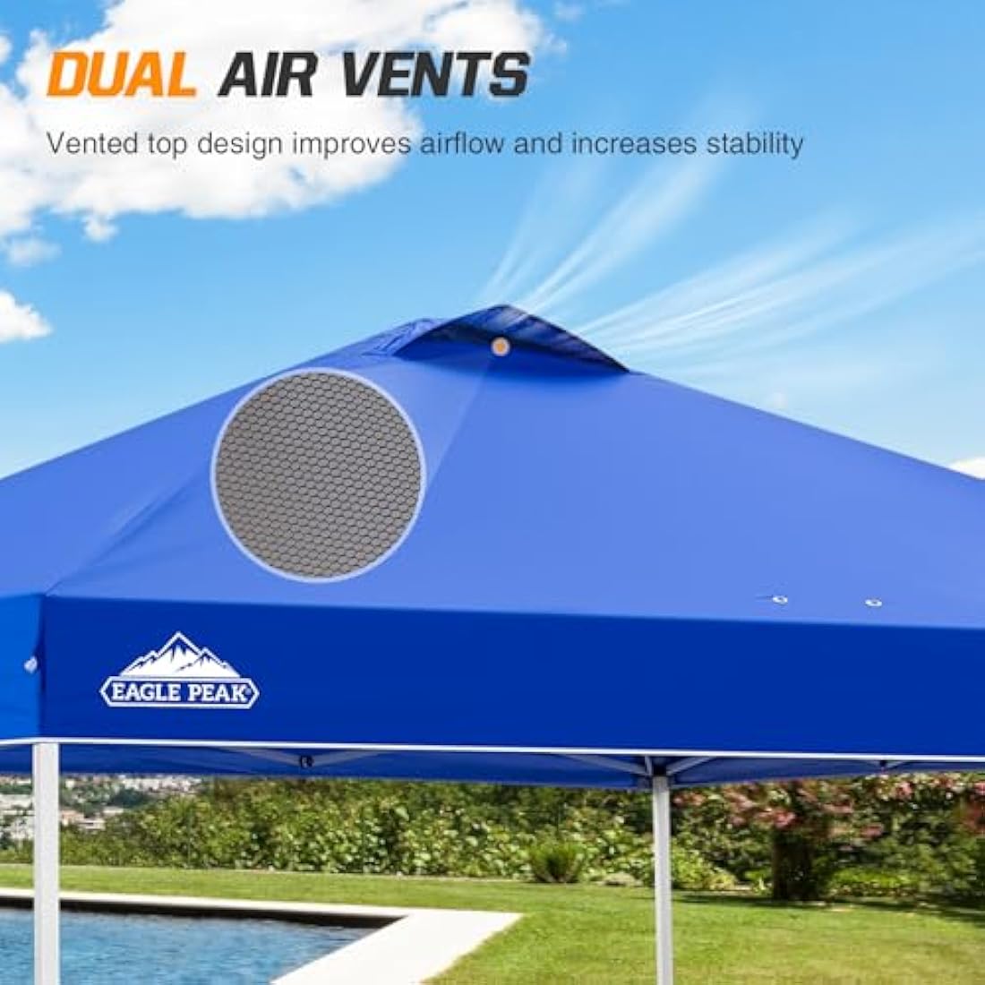 EAGLE PEAK 3m x 3m Pop Up Canopy Tent | Easy Setup Vented Outdoor Shelter