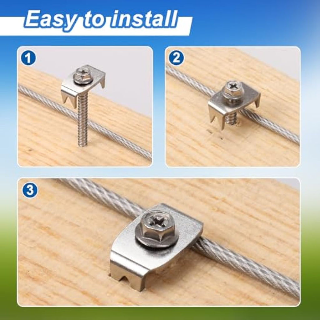 SELEWARE 200 Pcs Stainless Steel Fence Staples for Wire Mesh Fencing