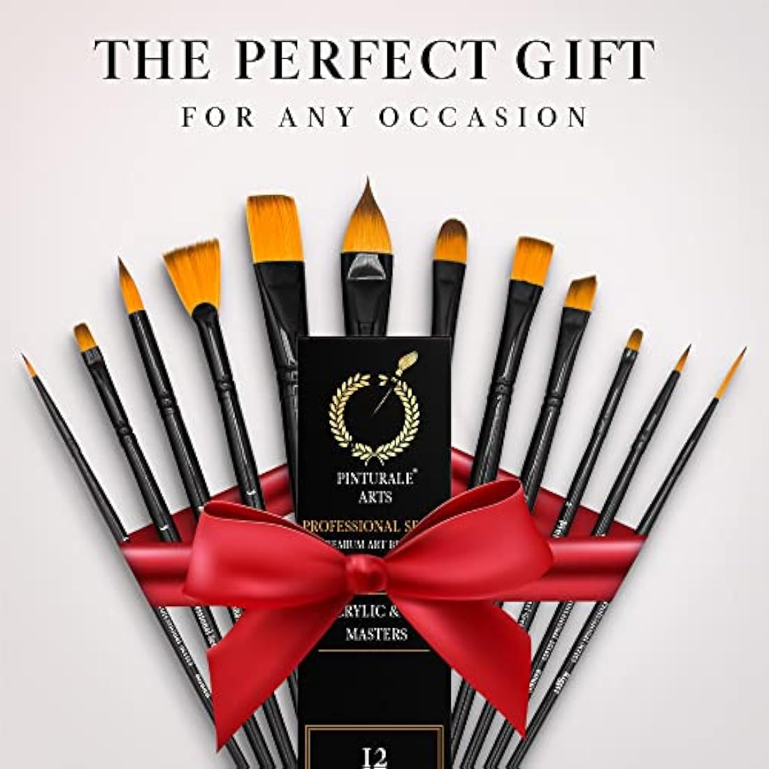 Pinturale Arts 12-Piece Handmade Acrylic and Oil Paint Brush Set