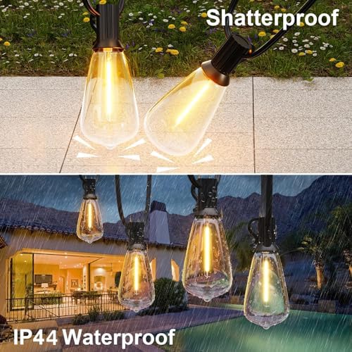 AzureStar 30M Outdoor Festoon Lights | 100FT Waterproof Shatterproof LED