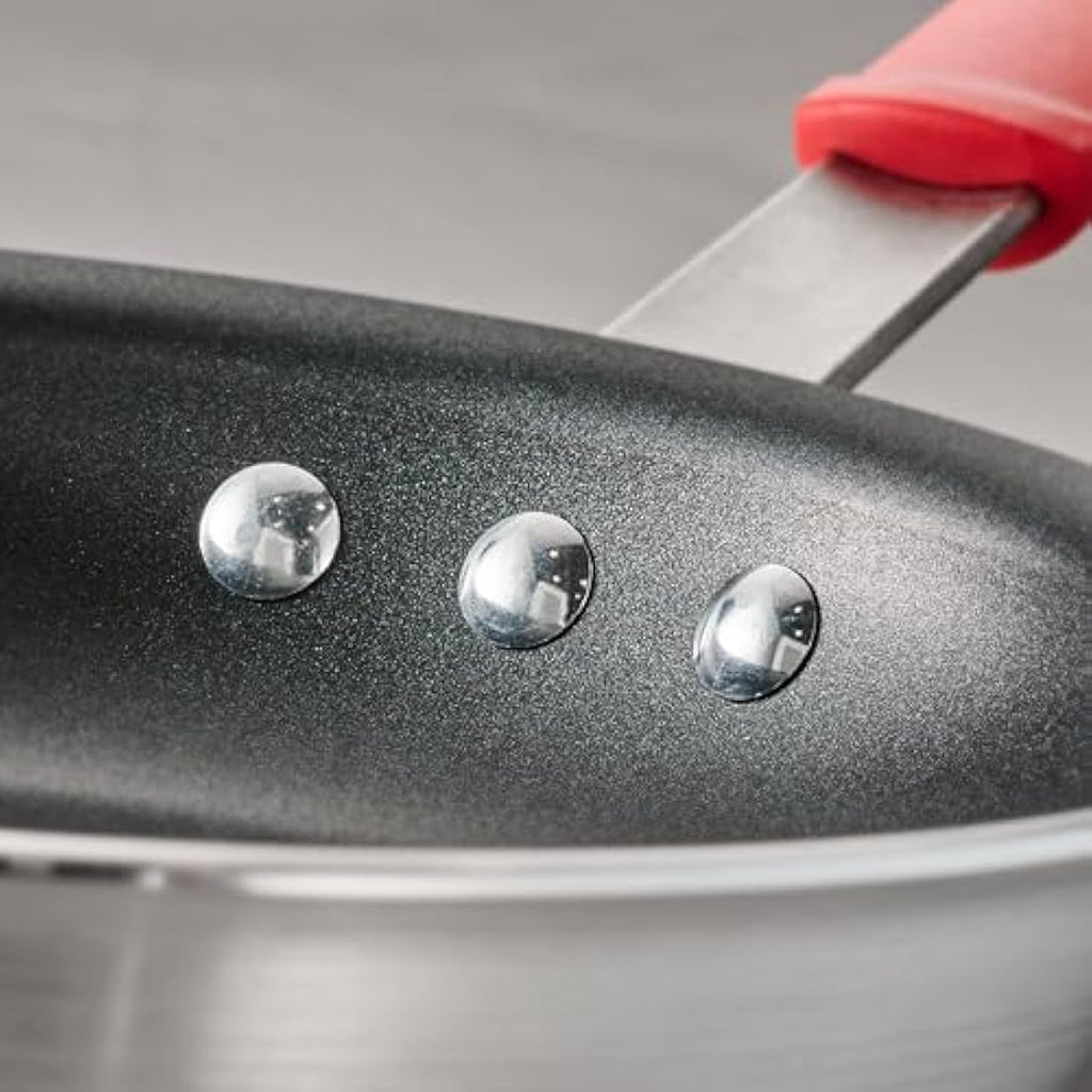 Tramontina Non-Stick Aluminium Frying Pan | Red Silicone Handle | 25 cm