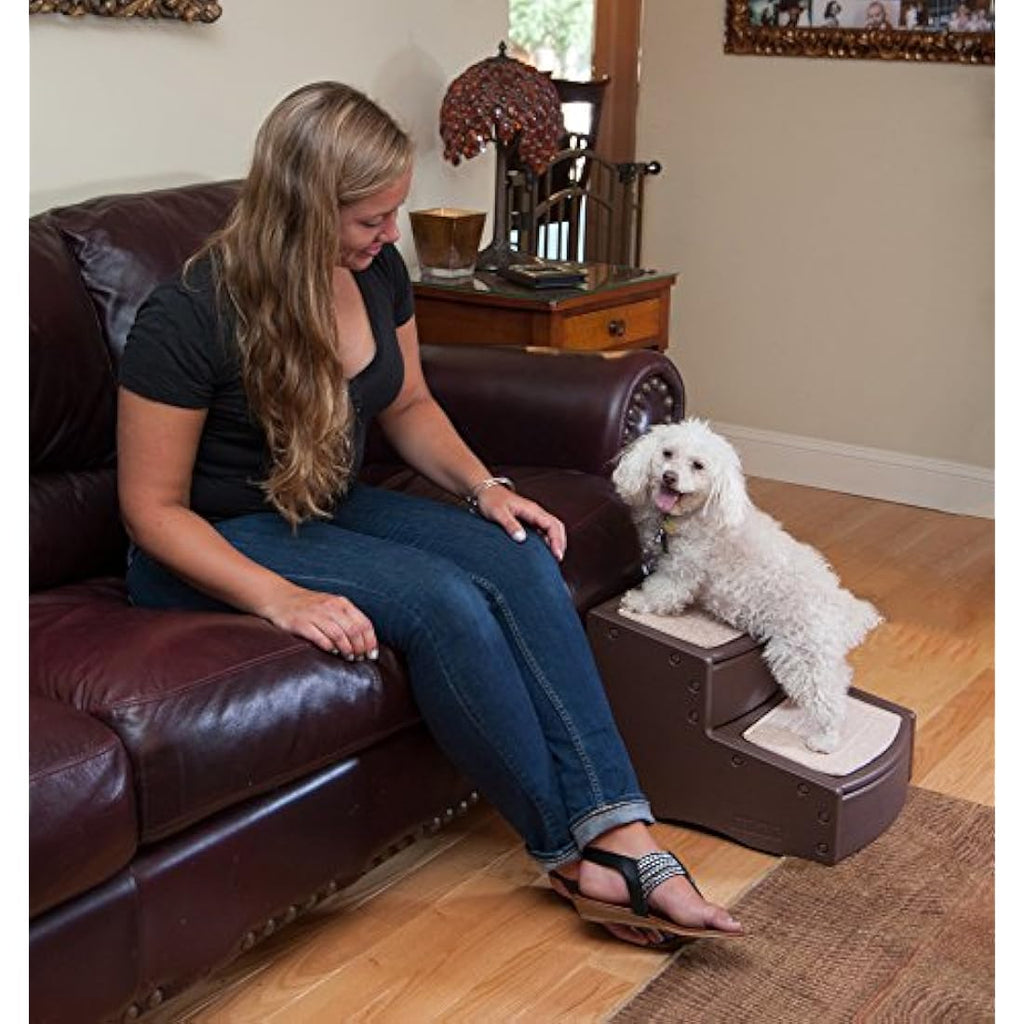 Pet Gear Easy Step II Dog Stairs – Washable Tread, Chocolate Cream