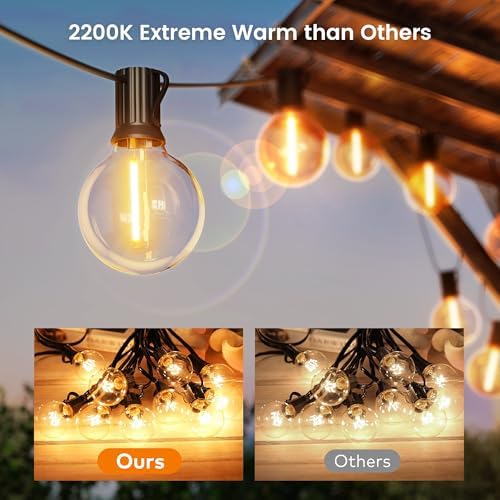 Torkase 110FT G40 Outdoor String Lights | 58 Shatterproof LED Bulbs