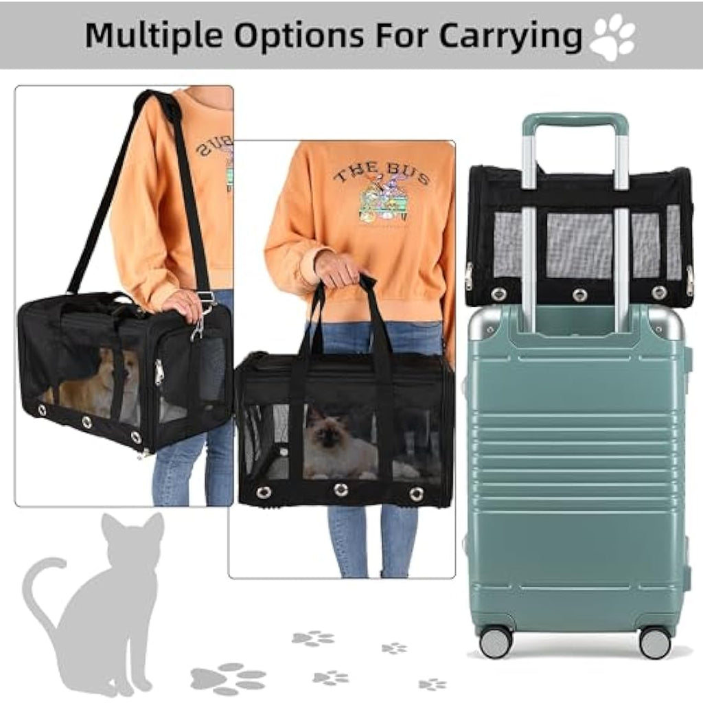 Dycietx Airline Approved Soft Sided Pet Carrier Bag for Cats and Dogs