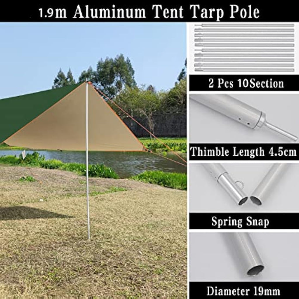 3x5m Waterproof Car Awning – Camping Tarp with Poles