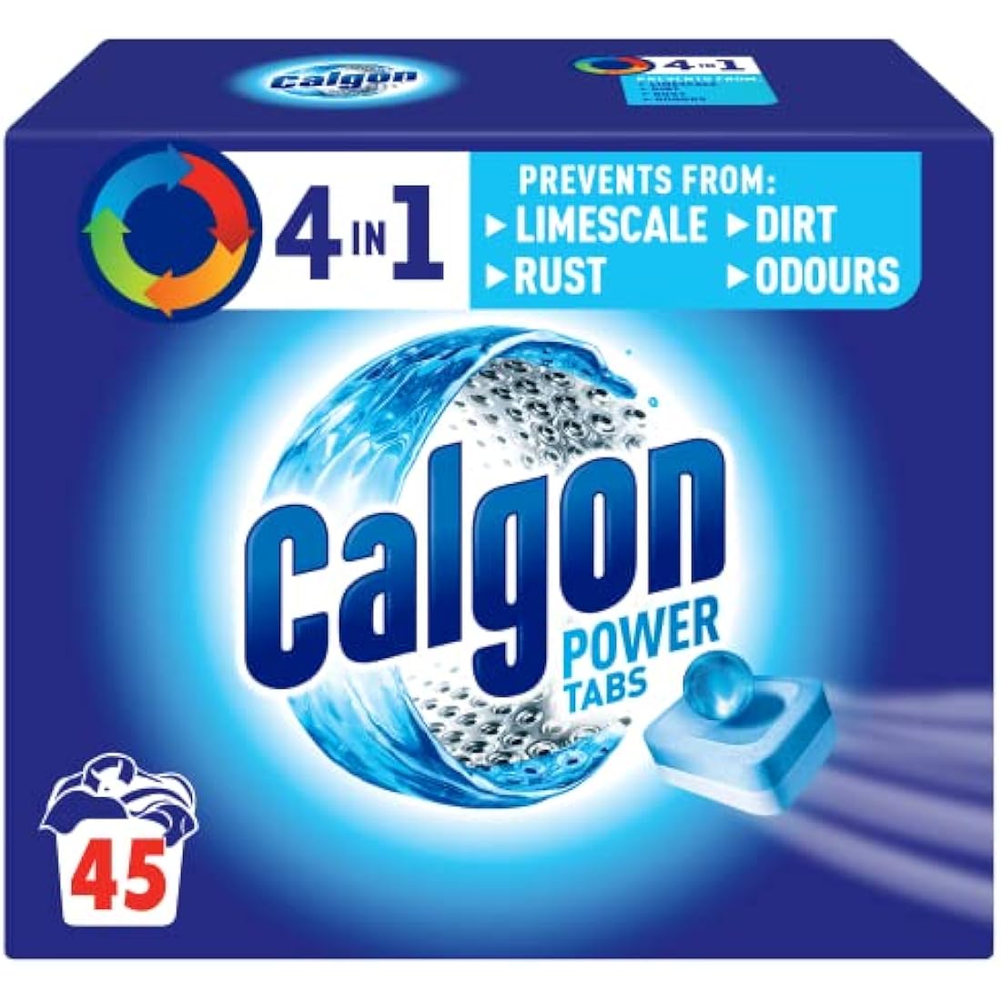 Calgon 4-in-1 Washing Machine Cleaner & Water Softener - 45 Tablets