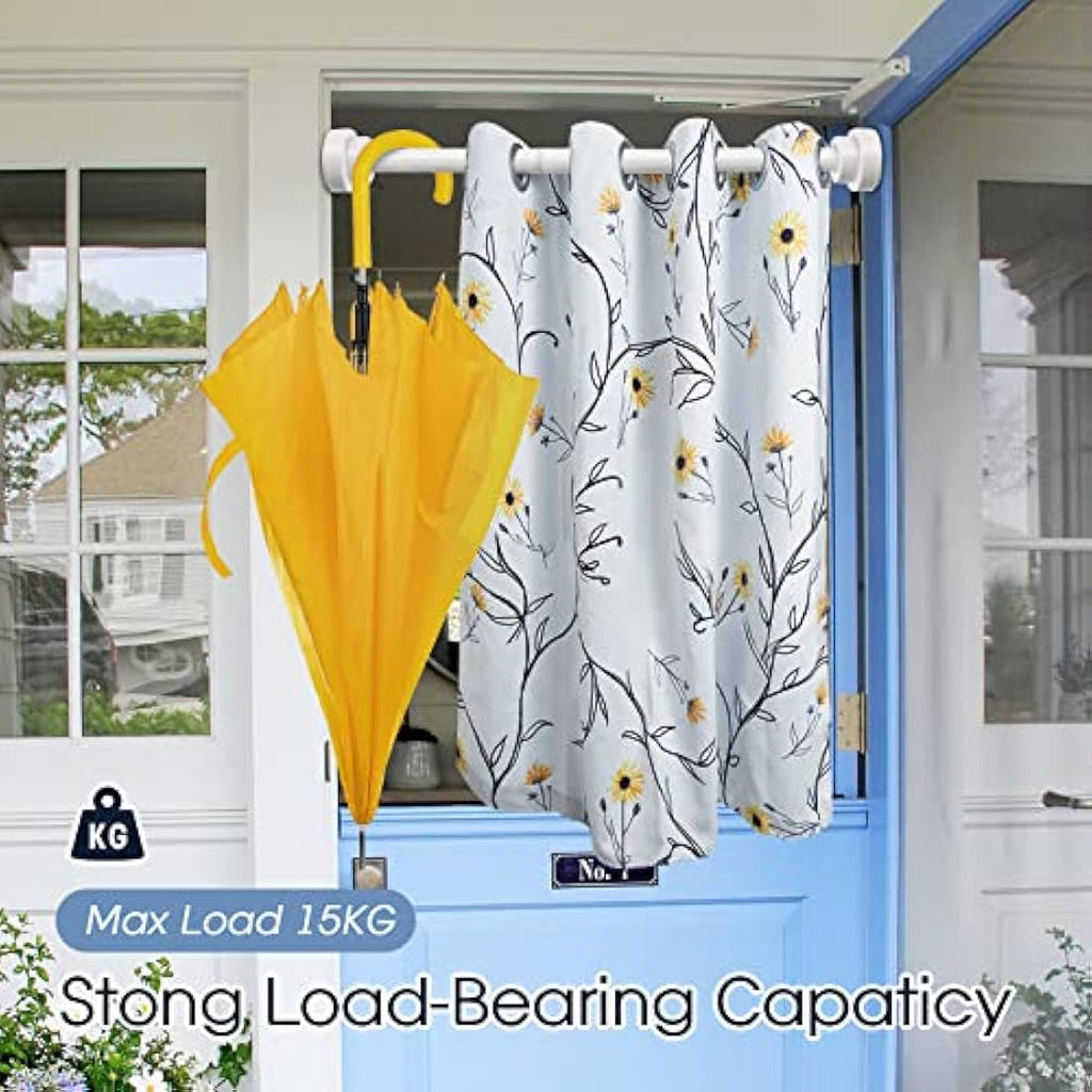 Stainless Steel Tension Shower Curtain Pole, 83-130cm, White