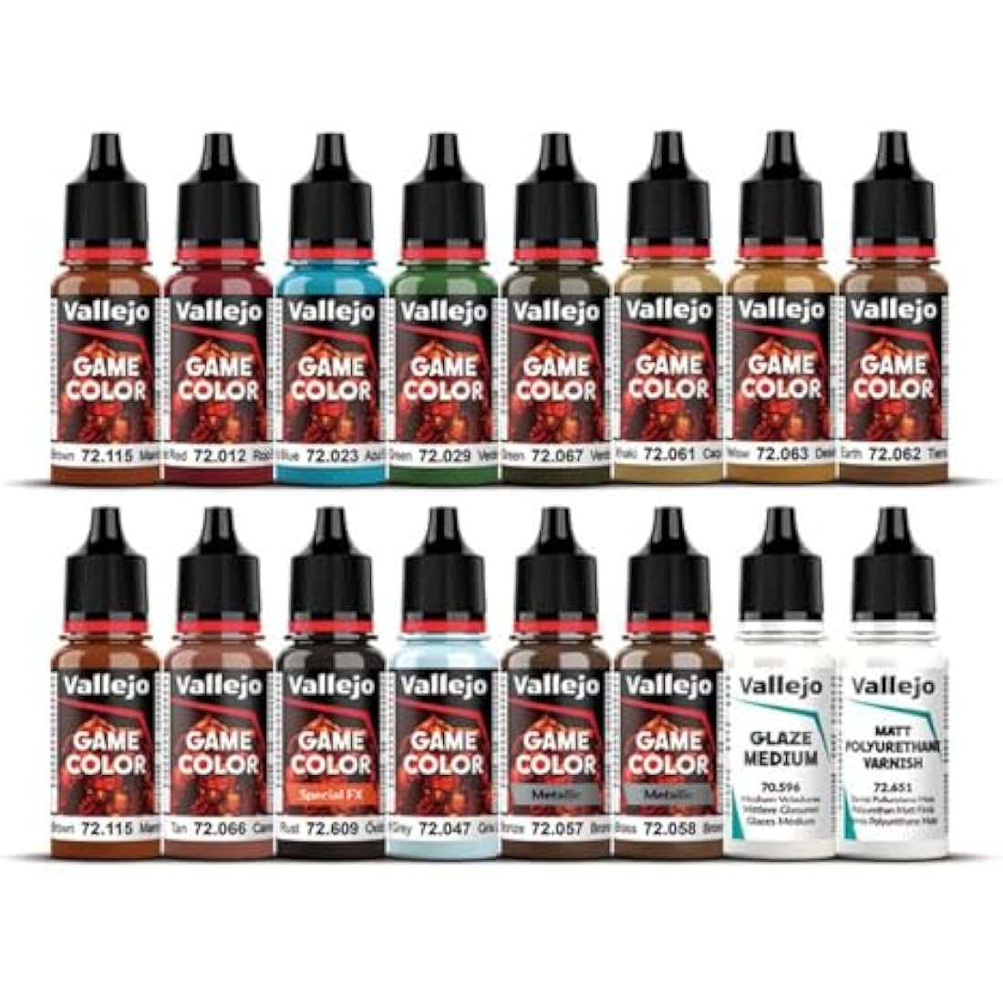 Vallejo Game Color Acrylic Paint Set - 16 Pack for Wargaming Models