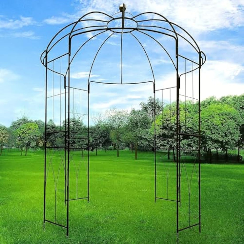 OUTOUR Birdcage Metal Garden Gazebo – Wrought Iron Climbing Plant Arbor