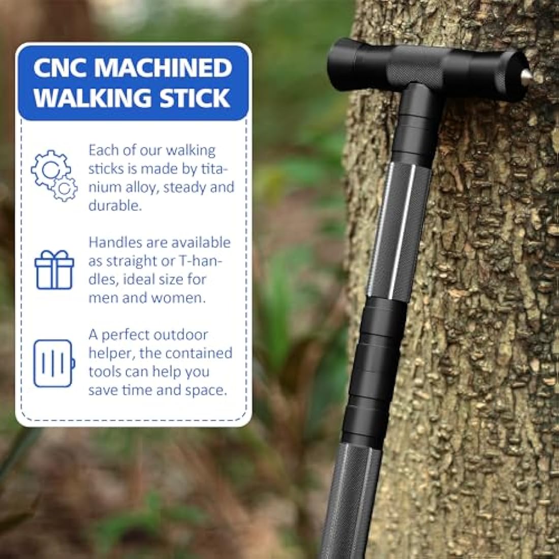 aiGear Tactical Hiking Trekking Poles | 60.9" Aluminum Walking Stick