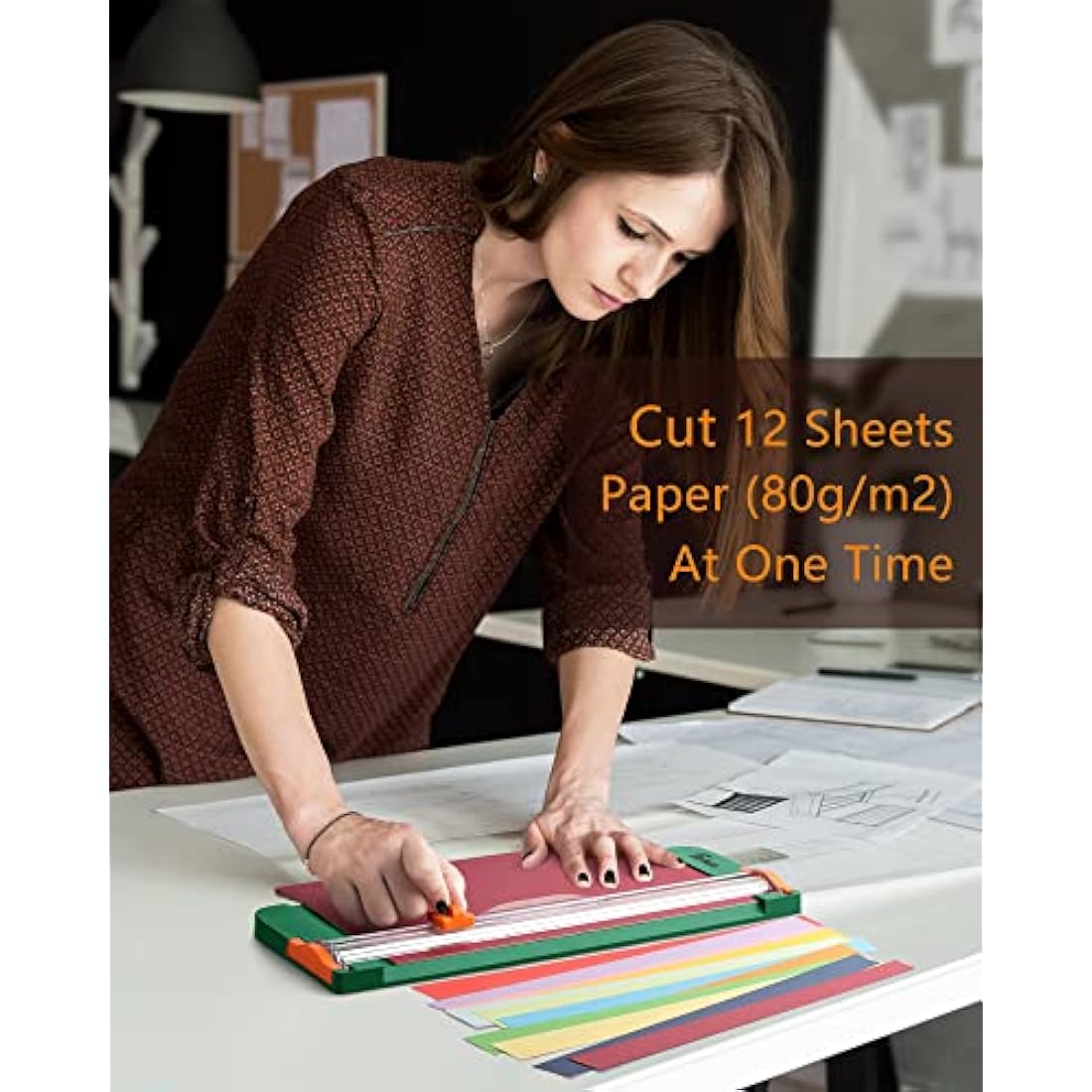 Firbon 12 Inch Titanium Paper Trimmer – Green A4 Cutter for Scrapbooking
