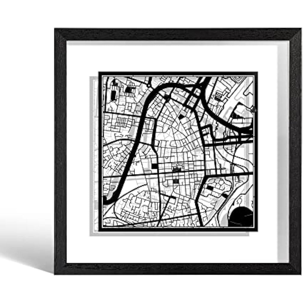 Belfast Paper Cut Map Wall Art |  Framed Laser Cut Decor