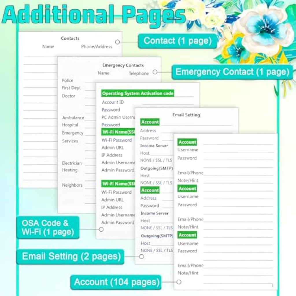 Jolof Store Password Keeper Journal - Website Login Tracker, Purple
