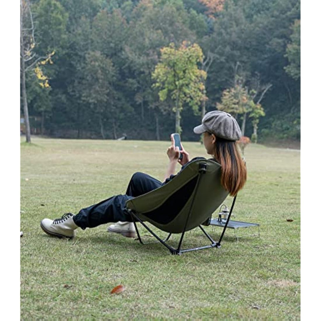 iClimb Ultralight Low Camping Chair – Compact Folding Seat with Side Pocket