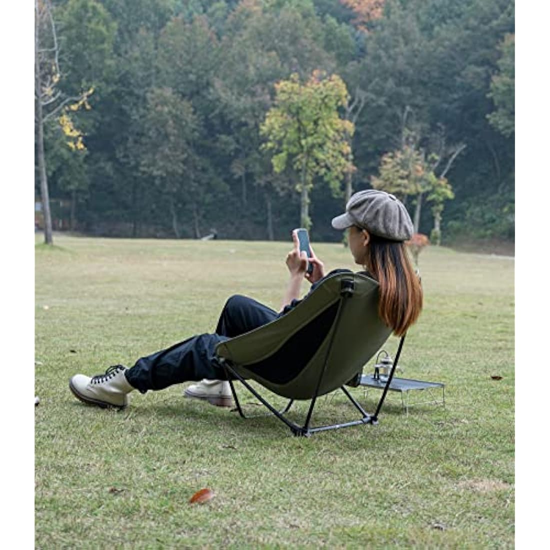 iClimb Ultralight Low Camping Chair – Compact Folding Seat with Side Pocket