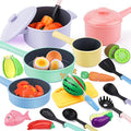 GILOBABY Kids Kitchen Pretend Play Set – Cutting Food & Cookware Toys