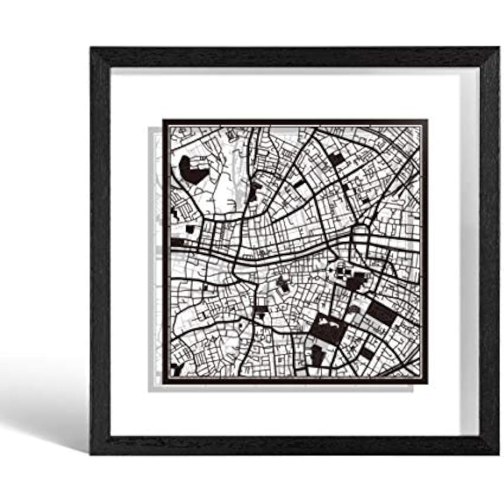 Jolof Store Dublin Marco de Papel para Mapas – Arte Minimalista 9x9