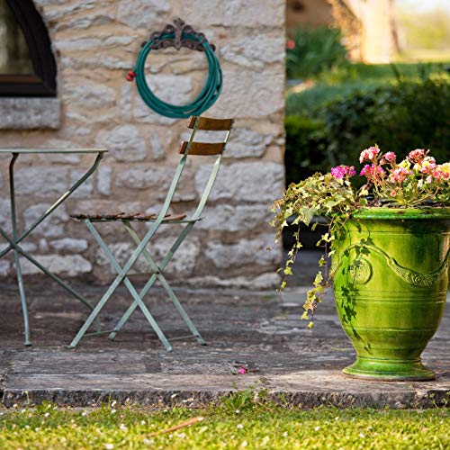 Relaxdays Antique Wall-Mount Garden Hose Reel | Cast Iron Storage Rack