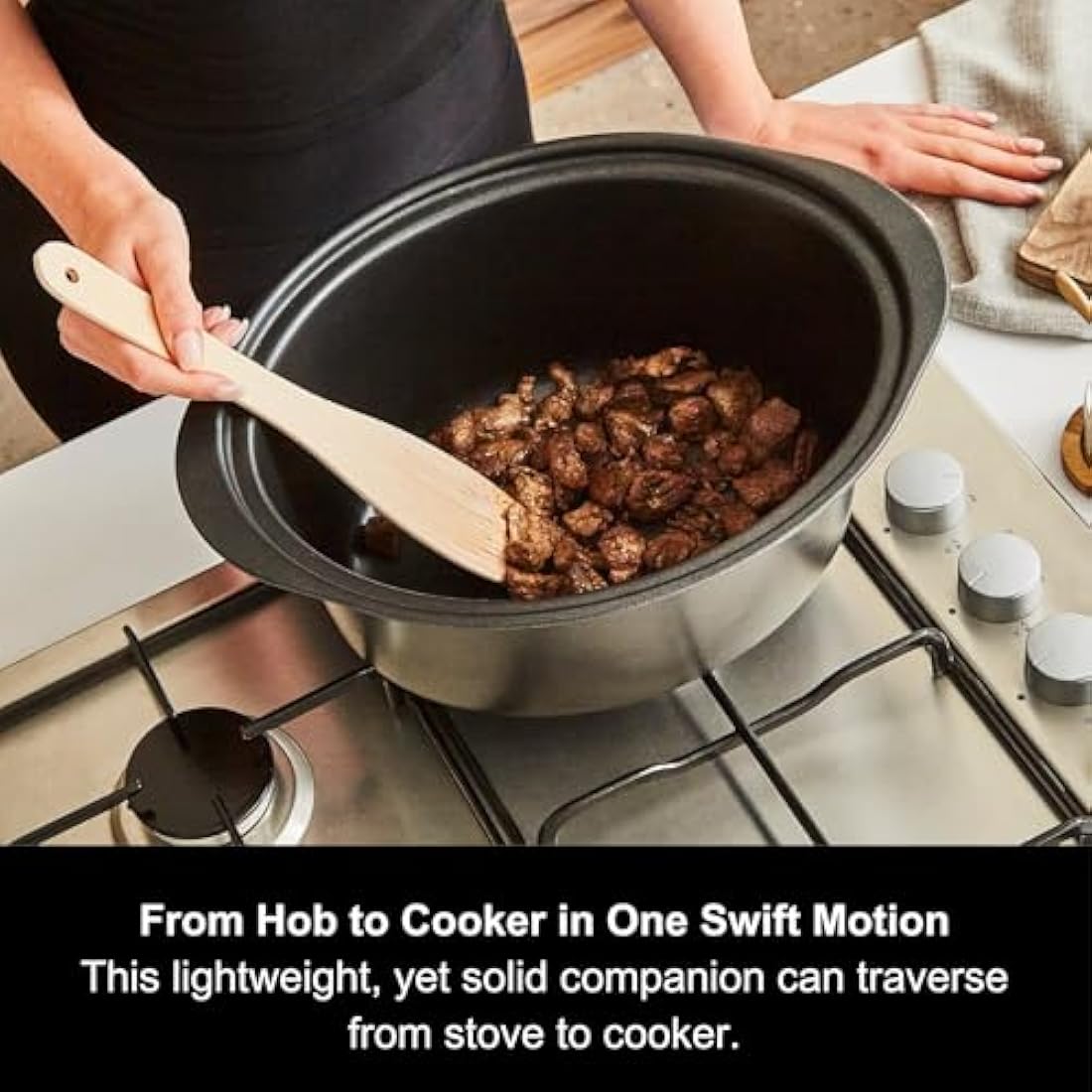 Morphy Richards 6.5L Sear & Stew Slow Cooker – Brushed Stainless Steel