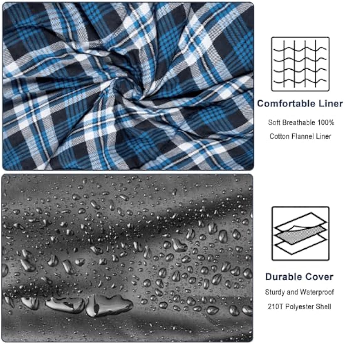 FORINBUY Double Sleeping Bag – Queen Size Winter Flannel 2 Person Bag