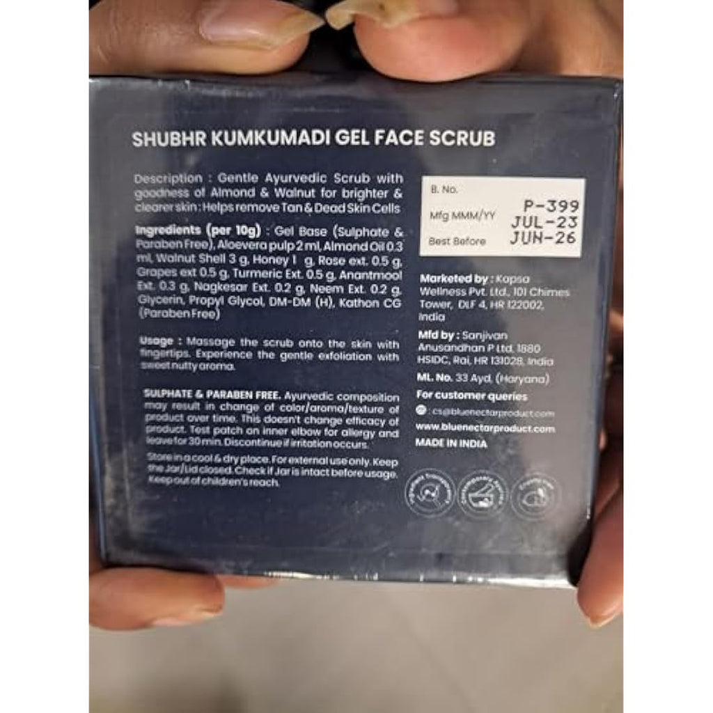 Blue Nectar Walnut Gel Face Scrub - Ayurvedic Exfoliating Tan Removal