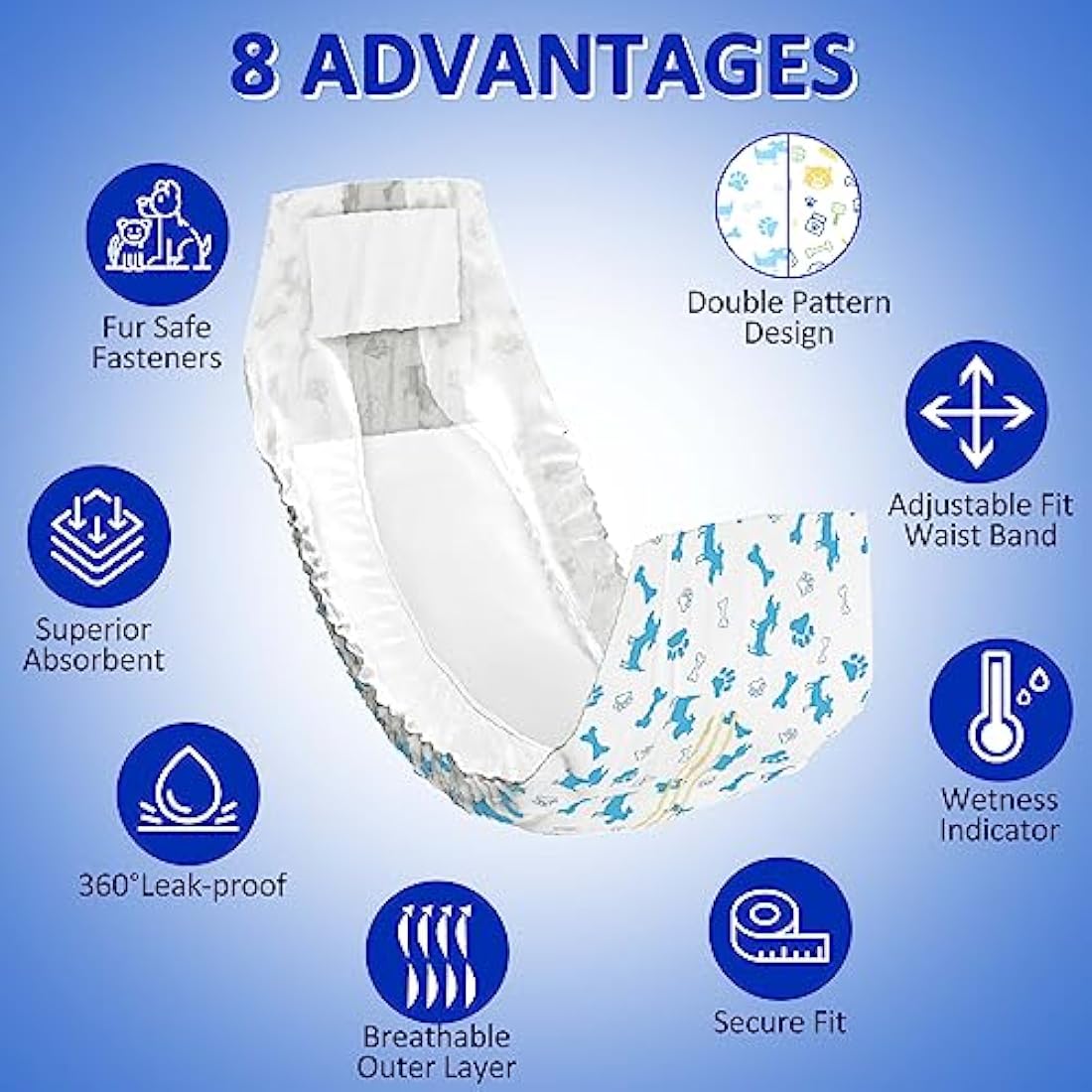 Dono Disposable Male Dog Diapers | Large Absorbent Belly Bands | 48 Count
