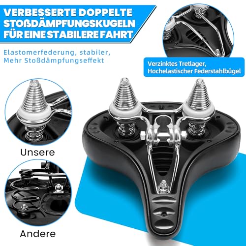 CDYWD Wide Bicycle Saddle | Comfortable Ergonomic Shock Absorbing Seat