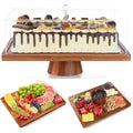 Acacia Wood Cake Stand – 2-in-1 Charcuterie Board with Lid
