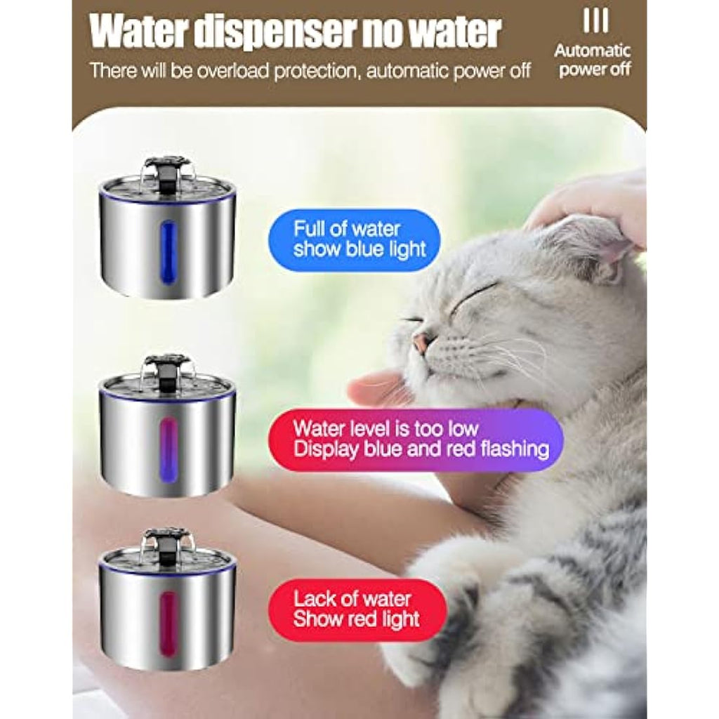 Jolof Store Stainless Steel Cat Water Fountain | Quiet Automatic Dispenser