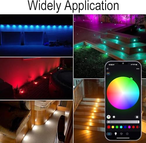 INDARUN RGB LED Deck Lights - WiFi Alexa Compatible IP67 Waterproof, 30 Pack