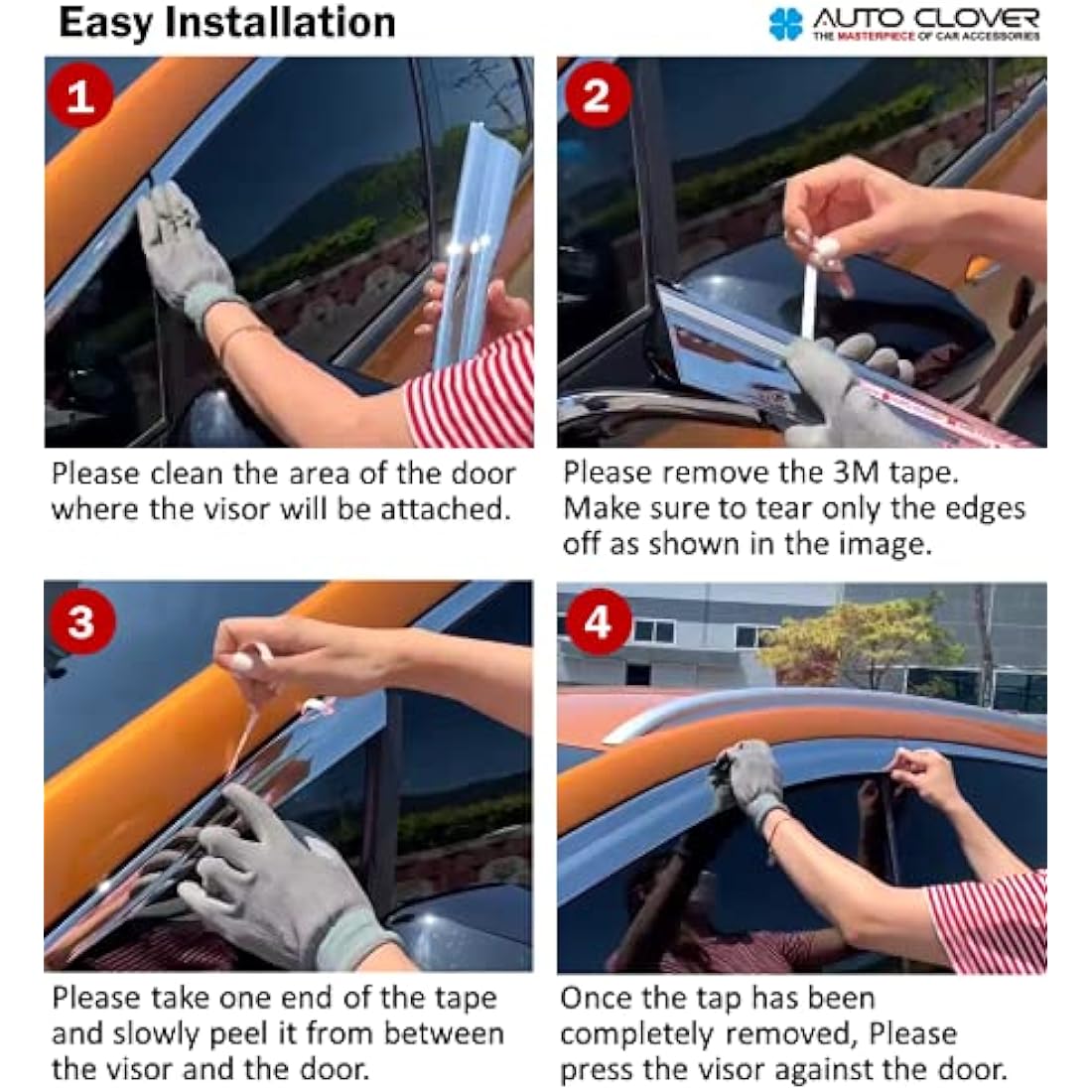 Auto Clover Wind Deflectors for Toyota Highlander 2021+ | 6-Piece Set