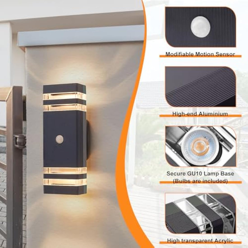 CELAVY Motion Sensor Outdoor Wall Lights – IP65 LED Porch Light 2 Pack