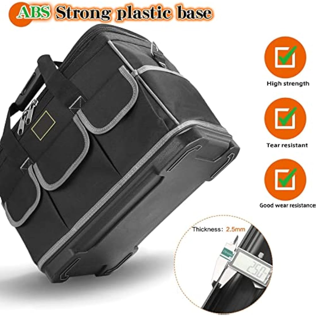 Noosverl Electrician Tool Bag | Waterproof Oxford Organizer with Strap