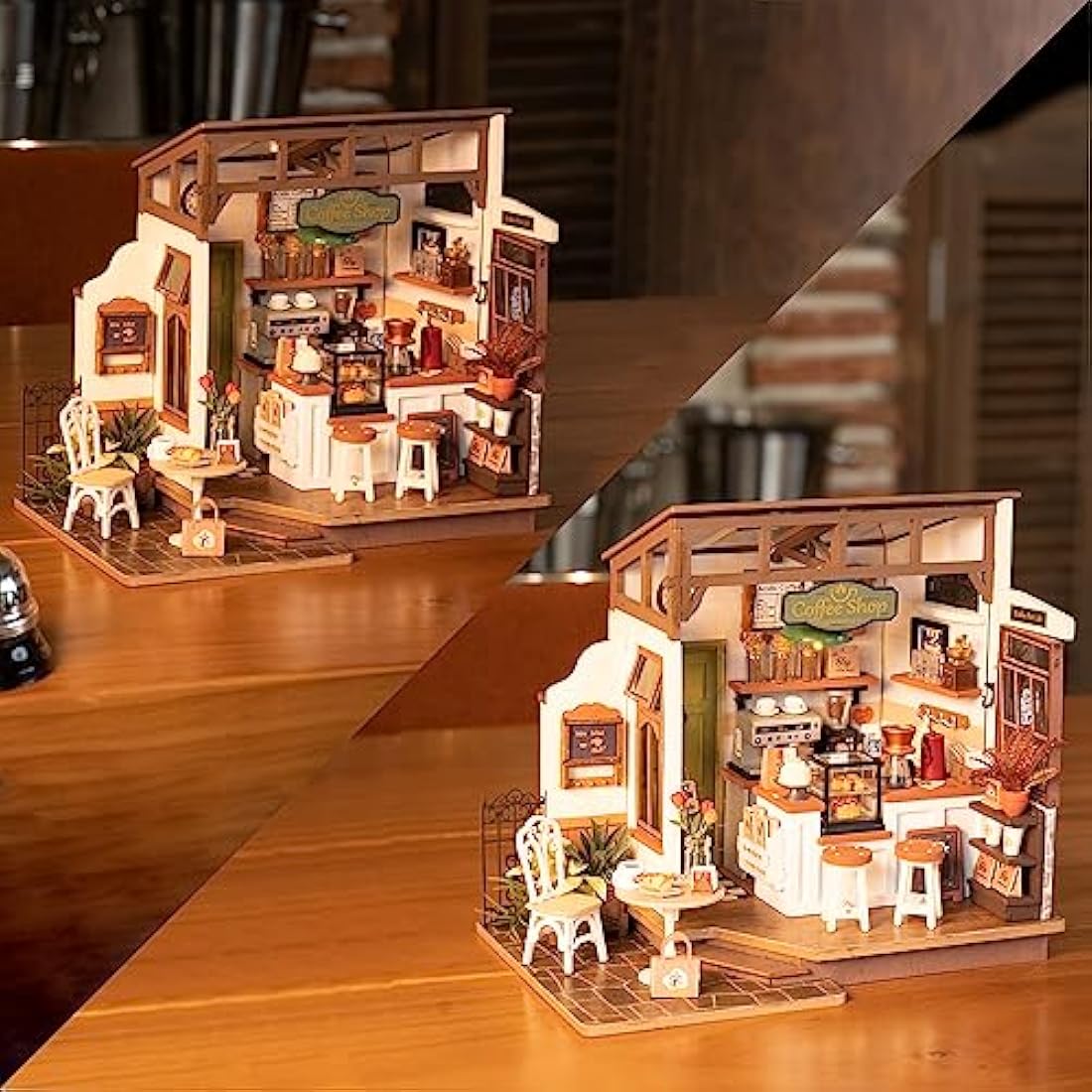 Rolife No.17 Café Shop DIY Miniature House Kit - Wooden Model Building Set