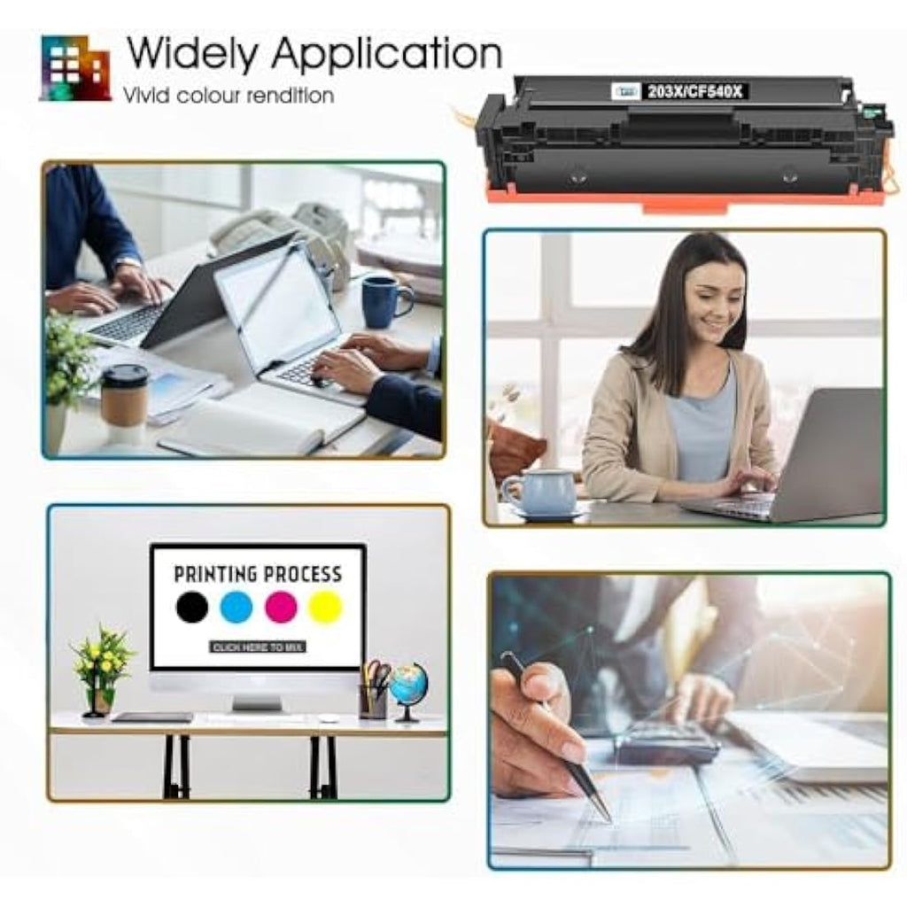 Cool Toner 203X High Yield Cartridge for HP Color LaserJet Pro M281fdw | 4-Pack