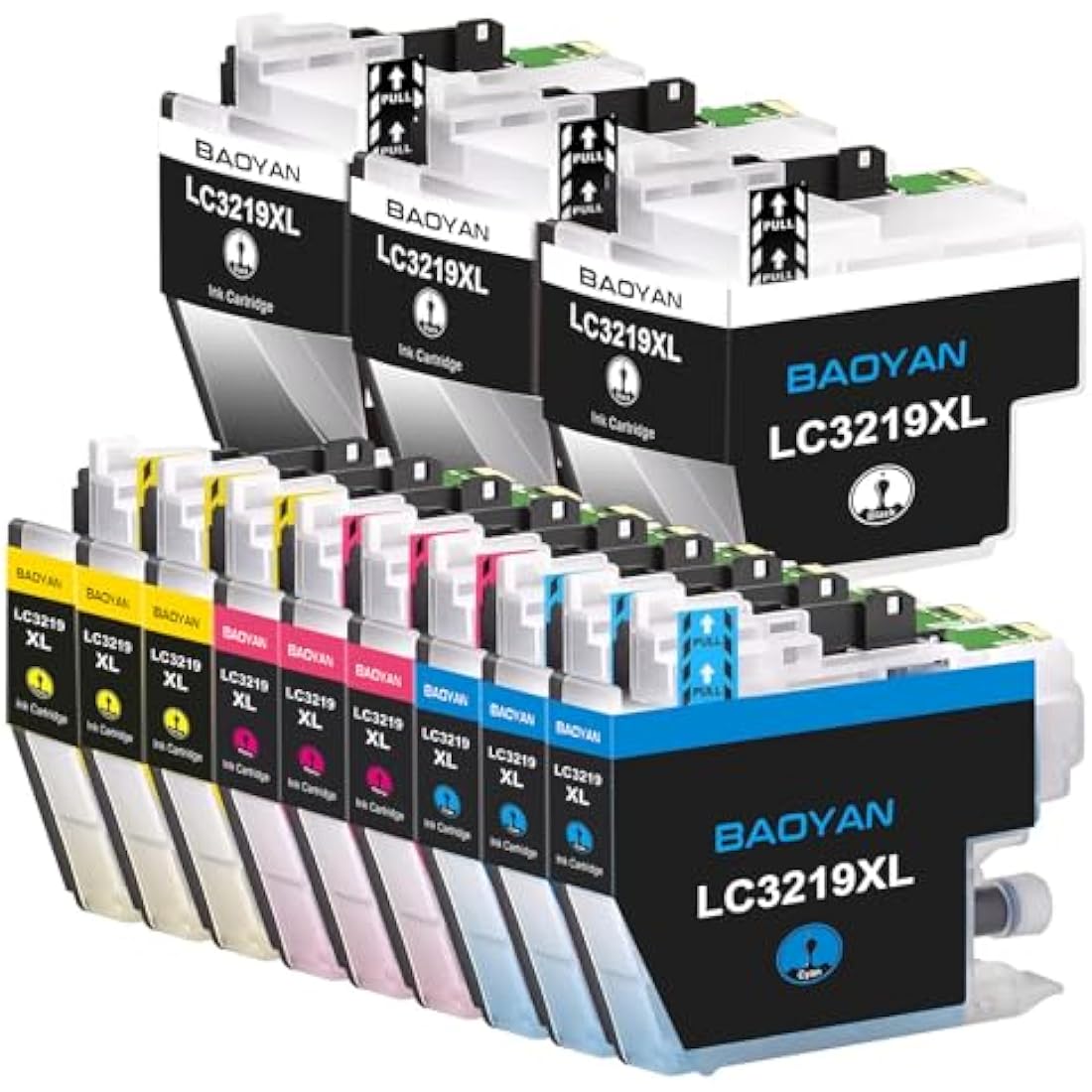 BAOYAN LC3219XL Compatible Ink Cartridges for Brother MFC-J6930DW | 12 Pack