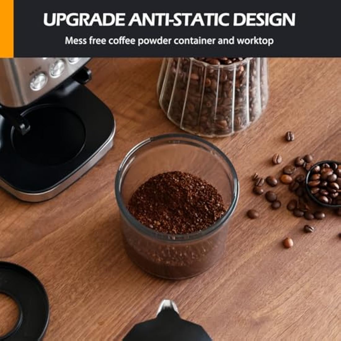 Aigostar Conical Burr Coffee Grinder – 52 Precise Settings for Espresso