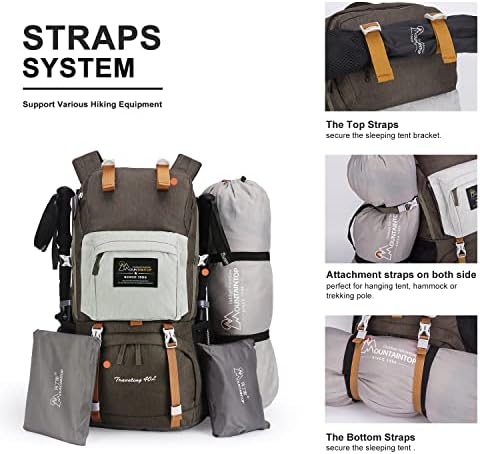 MOUNTAINTOP 40L Hiking Backpack | Water Resistant Trekking Rucksack