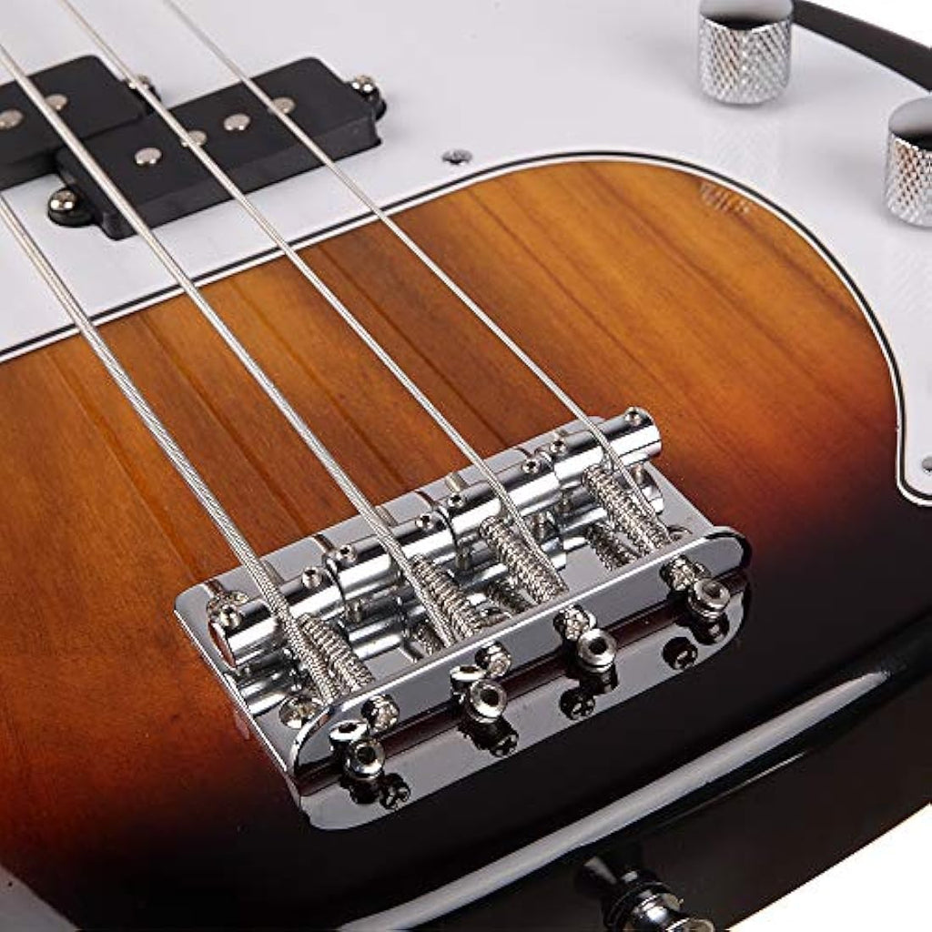 4-String Electric Bass Guitar – Full Size Basswood (Sunset)